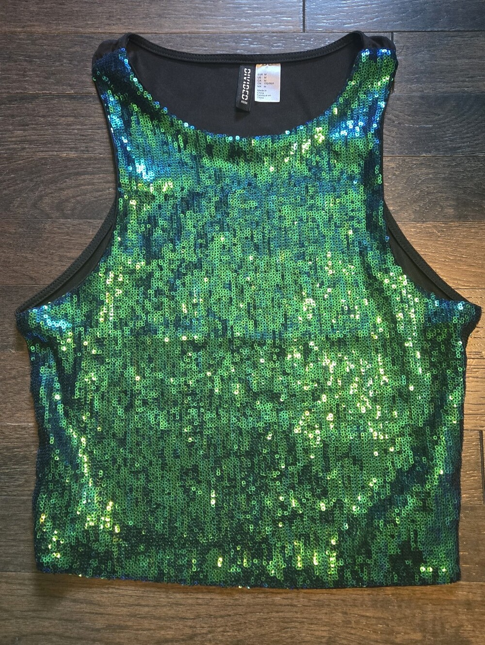 H&M Sequin Crop High Neck Tank - SZ Medium